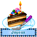 Gif animé joyeux anniversaire part de gateau
